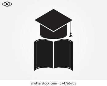 graduate cap, icon, vector illustration eps10