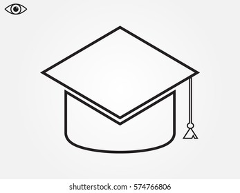 graduate cap, icon, vector illustration eps10