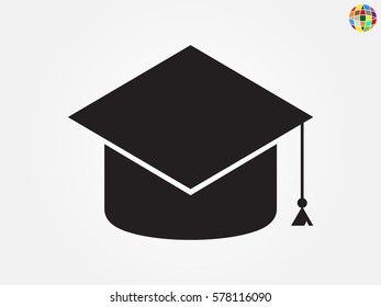 graduate cap, icon, vector illustration eps10