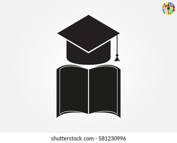 graduate cap, icon, vector illustration eps10
