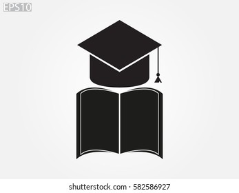 graduate cap, icon, vector illustration eps10