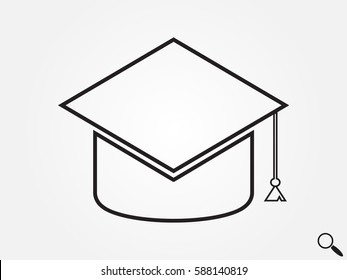 graduate cap, icon, vector illustration eps10