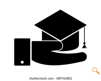 graduate cap, icon, vector illustration eps10