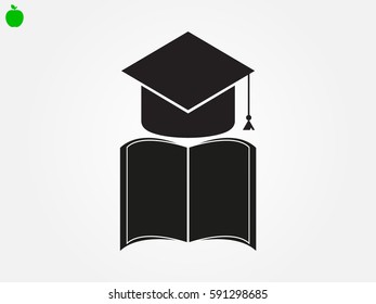 graduate cap, icon, vector illustration eps10