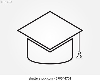 graduate cap, icon, vector illustration eps10