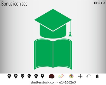 graduate cap, icon, vector illustration eps10