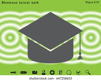 graduate cap, icon, vector illustration eps10