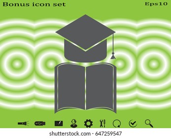 graduate cap, icon, vector illustration eps10