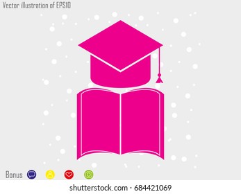 graduate cap, icon, vector illustration eps10