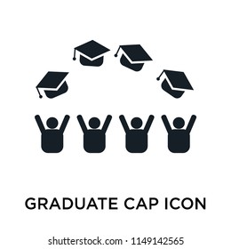 Graduate cap icon vector isolated on white background for your web and mobile app design, Graduate cap logo concept