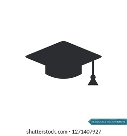 Graduate Cap Icon Vector Template