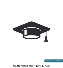 Graduate Cap Icon Vector Template