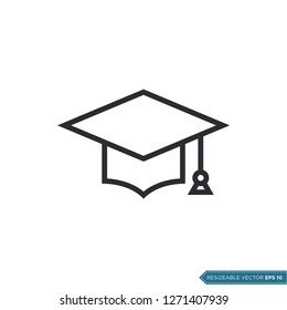 Graduate Cap Icon Vector Template
