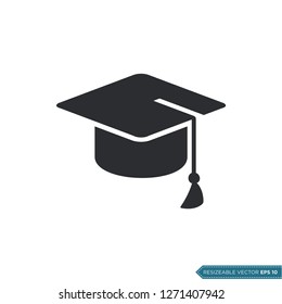 Graduate Cap Icon Vector Template