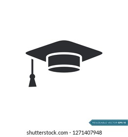 Graduate Cap Icon Vector Template