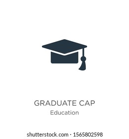 Graduate cap icon vector. Trendy flat graduate cap icon from education collection isolated on white background. Vector illustration can be used for web and mobile graphic design, logo, eps10