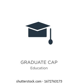 Graduate cap icon vector. Trendy flat graduate cap icon from education collection isolated on white background. Vector illustration can be used for web and mobile graphic design, logo, eps10