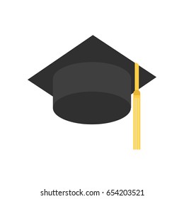 Graduate cap in isometric flat style