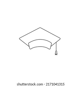 Graduate cap lie icon set logo. Vector flat sign