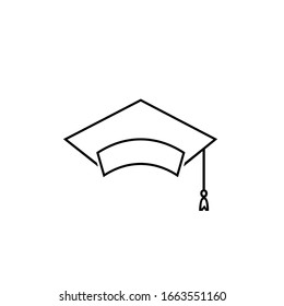 Graduate cap line icon logo. Vector