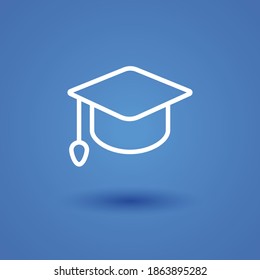 graduate cap line icon, outline vector illustration.
