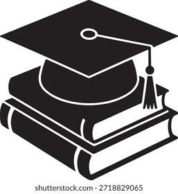 Símbolo del logotipo de la tapa de graduado, Arte vectorial, iconos y gráficos para diseñadores