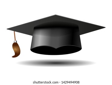 graduate cap on white background vector