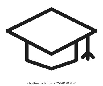 graduate cap, outline style, vector illustration 