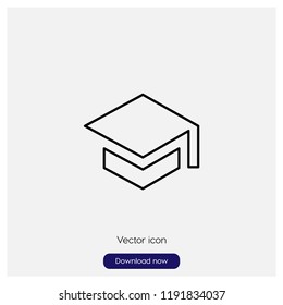 Graduate cap sign icon in trendy flat style isolated on grey background, modern symbol vector illustration for web