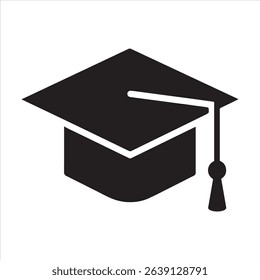 graduate cap silhouette vector icon 