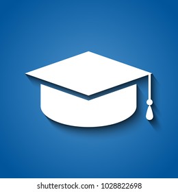 Graduate cap vector icon