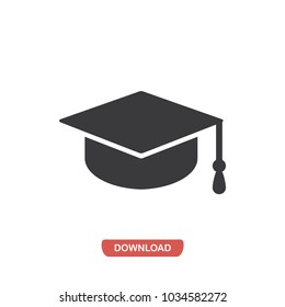 Graduate cap vector icon