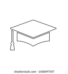 Graduate cap vector icon. graduate cap symbol illustration.