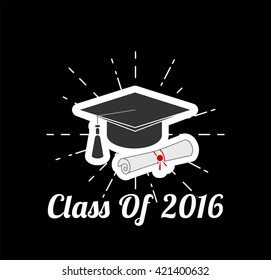 Graduate cap. Vector Illustration.  