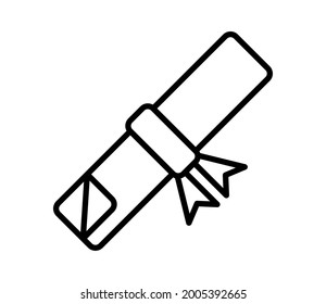 graduate certificate single isolated icon with outline style