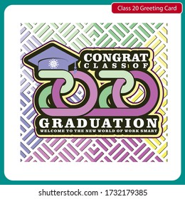 Graduate Class Of 2020 In Seamless Pattern Bacground