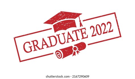 Graduate and class of 2022 with a graduation cap. Vector illustration for design and theme design