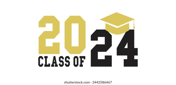 Graduate Klasse von 2024 Vektor auf transparentem Hintergrund