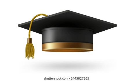 Graduate College, School Or University Cap Isolated On White Background. EPS10 Vector