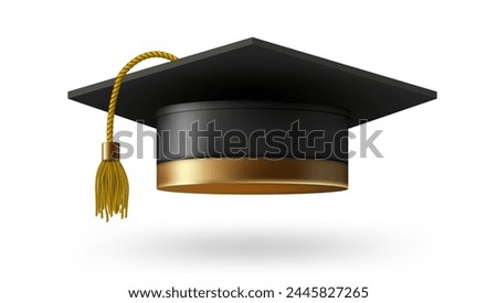 Graduate College, School Or University Cap Isolated On White Background. EPS10 Vector