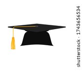 Graduate Commencement Hat Vector Text Illustration Background