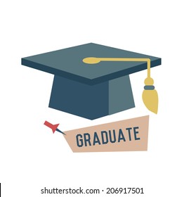 Graduate concept design,retro design on white background,clean vector