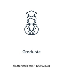Graduate concept line icon. Linear Graduate concept outline symbol design. This simple element illustration can be used for web and mobile UI/UX.