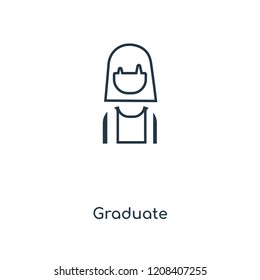 Graduate concept line icon. Linear Graduate concept outline symbol design. This simple element illustration can be used for web and mobile UI/UX.