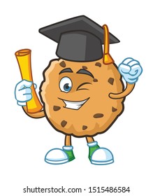 graduate cookie cartoon character mascot design