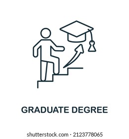 Graduate Degree icon. Line element from university collection. Linear Graduate Degree icon sign for web design, infographics and more.