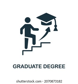 Graduate Degree icon. Monochrome sign from university collection. Creative Graduate Degree icon illustration for web design, infographics and more