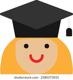 Graduate Education Study Icon Vector Flat Illustration