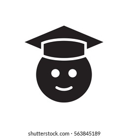 graduate emoji icon illustration isolated vector sign symbol