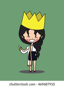 graduate girl cartoon ll, illustration and vector